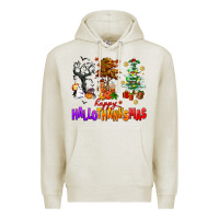 Oatmeal Heather happy hallothanksmas trees Premium Hoodie - AdoDesignShop