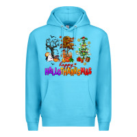 Ocean Blue happy hallothanksmas trees Premium Hoodie - AdoDesignShop