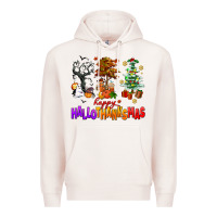 Pale Pink happy hallothanksmas trees Premium Hoodie - AdoDesignShop