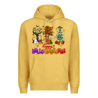 Antique Gold happy hallothanksmas trees Premium Hoodie - AdoDesignShop