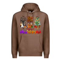 Chestnut happy hallothanksmas trees Premium Hoodie - AdoDesignShop