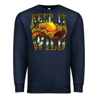 Navy keep it wild western Premium Sweatshirt - texasbilliewilder