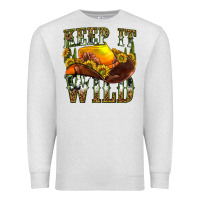 Oatmeal Heather keep it wild western Premium Sweatshirt - texasbilliewilder