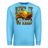 Ocean Blue keep it wild western Premium Sweatshirt - texasbilliewilder