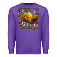 Purple keep it wild western Premium Sweatshirt - texasbilliewilder