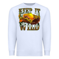 White keep it wild western Premium Sweatshirt - texasbilliewilder