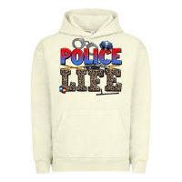 Pigment Pistachio police life Urban Hoodie - AdoDesignShop
