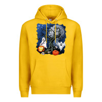 Lemon halloween tree and ghosts Premium Hoodie - AdoDesignShop