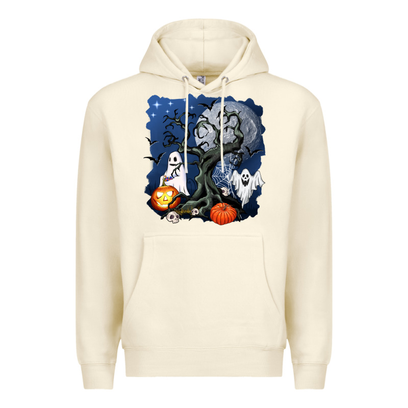 Halloween Tree And Ghosts Premium Hoodie by AdoDesignShop | Teevron