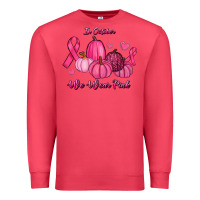 Cardinal In October We Wear Pink Pumpkins Premium Sweatshirt - RanaPortraitStore
