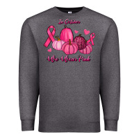 Charcoal Heather In October We Wear Pink Pumpkins Premium Sweatshirt - RanaPortraitStore