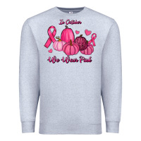 Heather Grey In October We Wear Pink Pumpkins Premium Sweatshirt - RanaPortraitStore