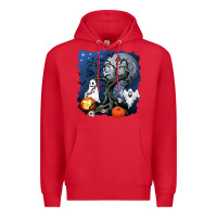 Red halloween tree and ghosts Premium Hoodie - AdoDesignShop