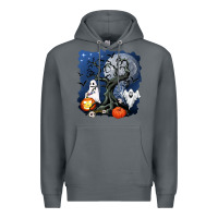 Rock halloween tree and ghosts Premium Hoodie - AdoDesignShop