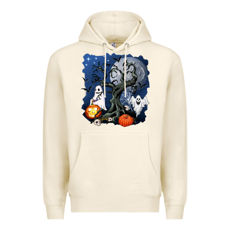 Halloween Tree And Ghosts Premium Hoodie by AdoDesignShop | Teevron