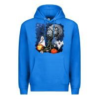 True Royal halloween tree and ghosts Premium Hoodie - AdoDesignShop