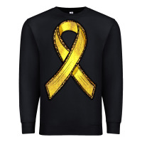 Black Gold Cancer ribbon Premium Sweatshirt - RanaPortraitStore