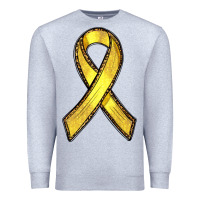 Heather Grey Gold Cancer ribbon Premium Sweatshirt - RanaPortraitStore