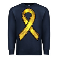 Navy Gold Cancer ribbon Premium Sweatshirt - RanaPortraitStore
