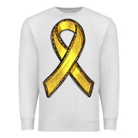 Oatmeal Heather Gold Cancer ribbon Premium Sweatshirt - RanaPortraitStore