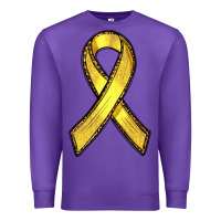 Purple Gold Cancer ribbon Premium Sweatshirt - RanaPortraitStore