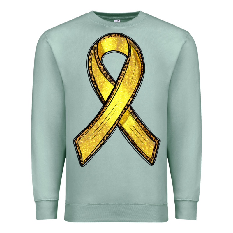 Gold Cancer Ribbon Premium Sweatshirt by RanaPortraitStore | Teevron