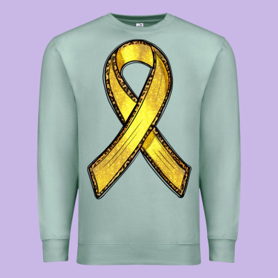 Premium Sweatshirt Gold Cancer ribbon