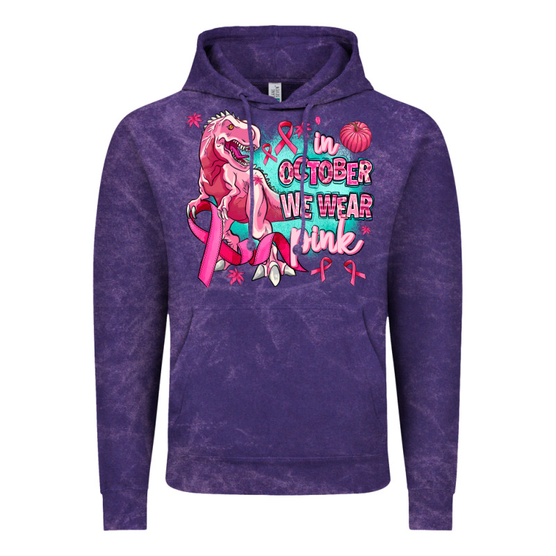Dinosaur  In October We Wear Pink Vintage Hoodie by AdoDesignShop | Teevron