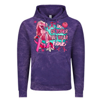 Cloud Purple dinosaur  in october we wear pink Vintage Hoodie - AdoDesignShop