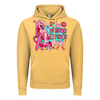 Vintage Mustard dinosaur  in october we wear pink Vintage Hoodie - AdoDesignShop