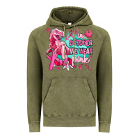 Vintage Olive dinosaur  in october we wear pink Vintage Hoodie - AdoDesignShop