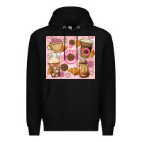 Black cafecito y chisme. Premium Hoodie - JahusDesignShop