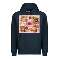Navy cafecito y chisme. Premium Hoodie - JahusDesignShop