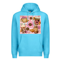 Ocean Blue cafecito y chisme. Premium Hoodie - JahusDesignShop