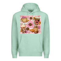 Seafoam cafecito y chisme. Premium Hoodie - JahusDesignShop