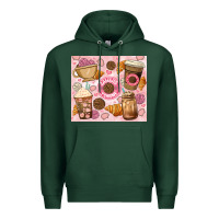 Sports Green cafecito y chisme. Premium Hoodie - JahusDesignShop