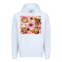 White cafecito y chisme. Premium Hoodie - JahusDesignShop