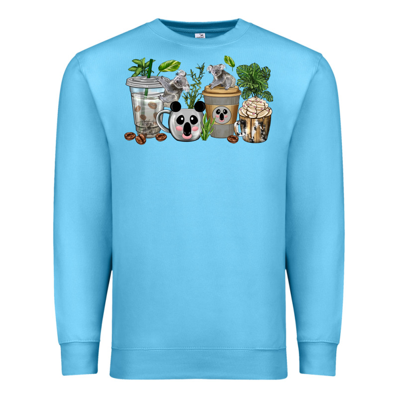 Koala Coffee Cups Premium Sweatshirt by texasbilliewilder | Teevron