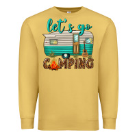 Antique Gold lets go camping Premium Sweatshirt - texasbilliewilder