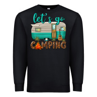 Black lets go camping Premium Sweatshirt - texasbilliewilder