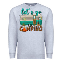 Heather Grey lets go camping Premium Sweatshirt - texasbilliewilder
