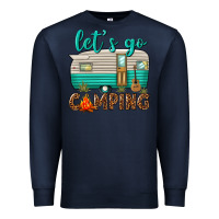 Navy lets go camping Premium Sweatshirt - texasbilliewilder