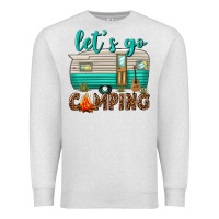 Oatmeal Heather lets go camping Premium Sweatshirt - texasbilliewilder