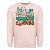 Pale Pink lets go camping Premium Sweatshirt - texasbilliewilder
