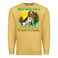 Antique Gold life is better with a beagle Premium Sweatshirt - texasbilliewilder