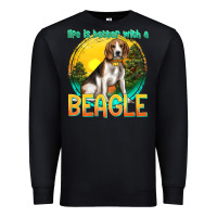 Black life is better with a beagle Premium Sweatshirt - texasbilliewilder