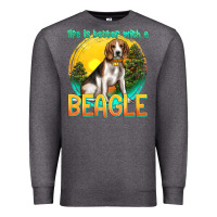 Charcoal Heather life is better with a beagle Premium Sweatshirt - texasbilliewilder