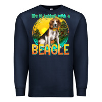 Navy life is better with a beagle Premium Sweatshirt - texasbilliewilder
