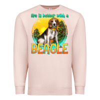 Pale Pink life is better with a beagle Premium Sweatshirt - texasbilliewilder