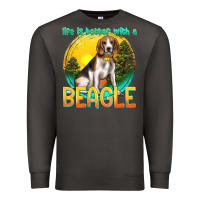Smoke life is better with a beagle Premium Sweatshirt - texasbilliewilder